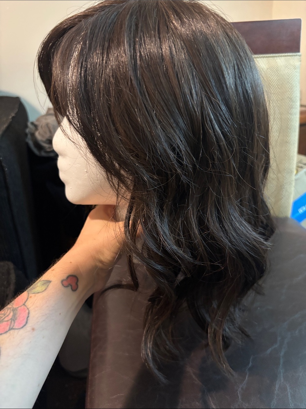Soft Wavy Lace Front Wig in Dark Brown - Comfortable Everyday Style - Picture 3 of 8